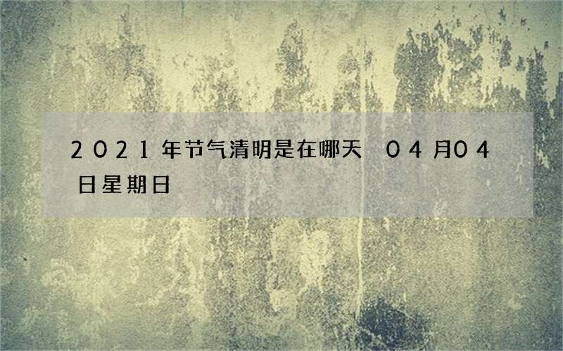 2021年节气清明是在哪天 04月04日星期日